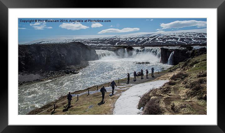 Godafoss and Tourists Framed Mounted Print by Phil Wareham