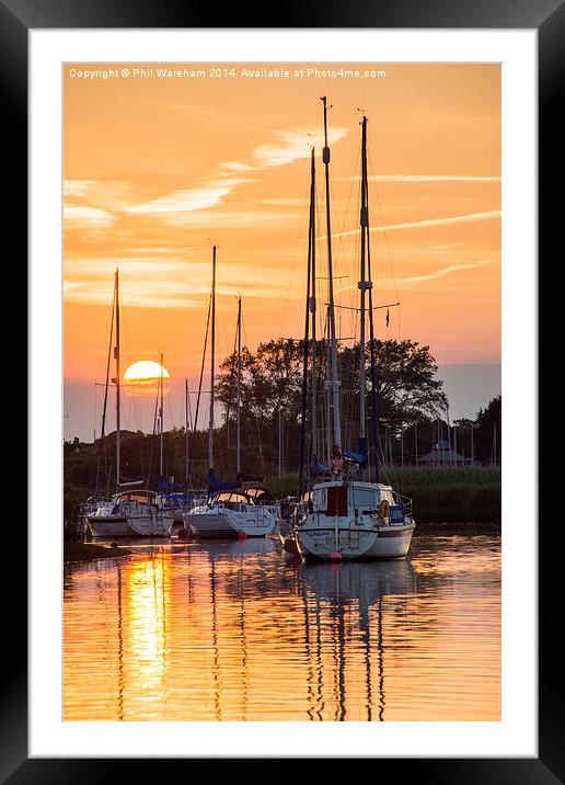 Sunset from Stanpit Framed Mounted Print by Phil Wareham