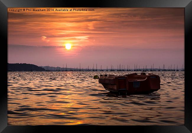  Sunset over Poole Harbour Framed Print by Phil Wareham