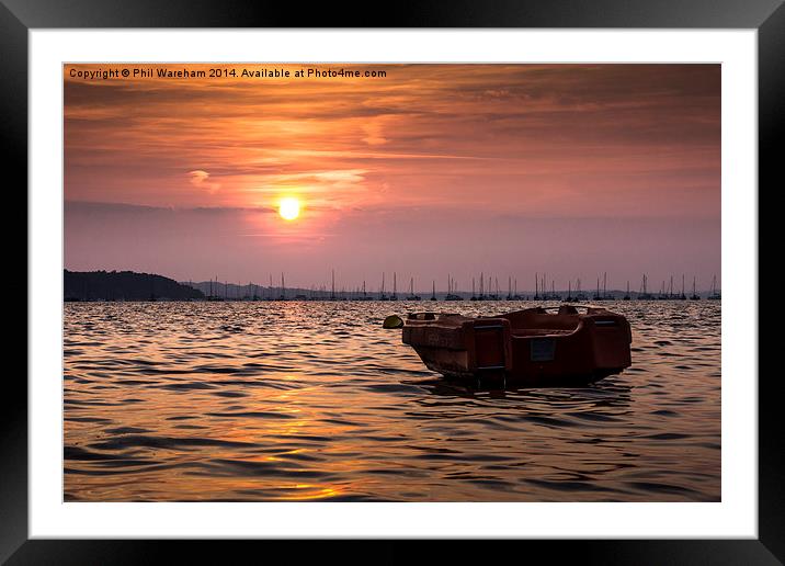  Sunset over Poole Harbour Framed Mounted Print by Phil Wareham