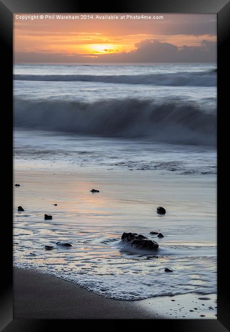  Shoreline at Sunrise Framed Print by Phil Wareham