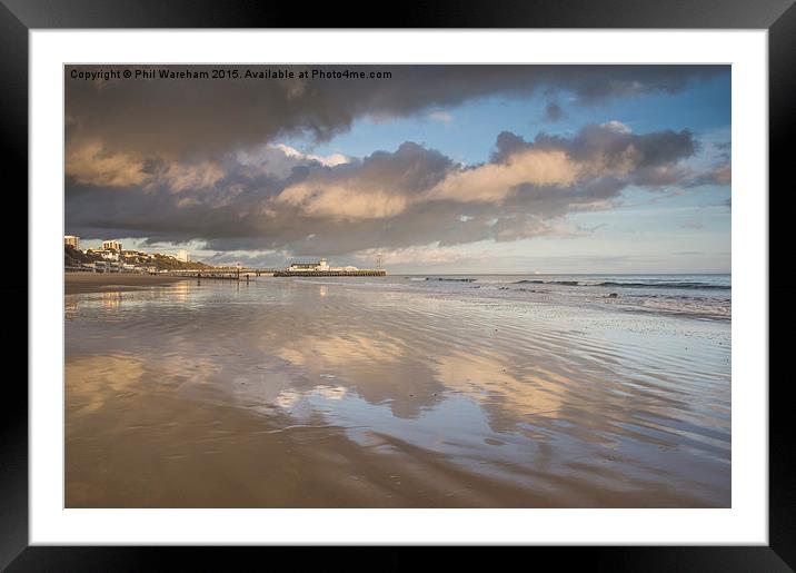  Reflecting on the beach Framed Mounted Print by Phil Wareham