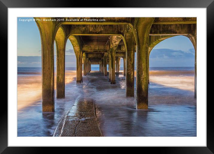  Under the pier at Boscombe Framed Mounted Print by Phil Wareham
