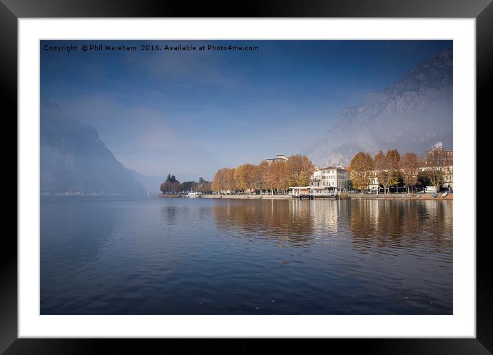 Lecco in the mist Framed Mounted Print by Phil Wareham