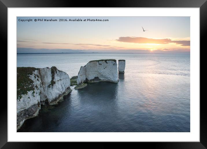 Old Harry Dawn Framed Mounted Print by Phil Wareham