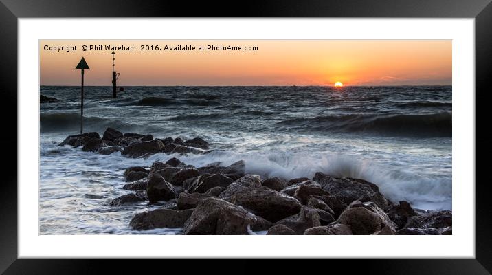 Sandbanks Sunrise Splash Framed Mounted Print by Phil Wareham