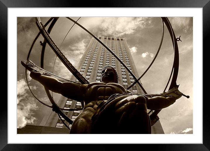 Atlas at the Rockefeller Framed Mounted Print by Andrew Watson