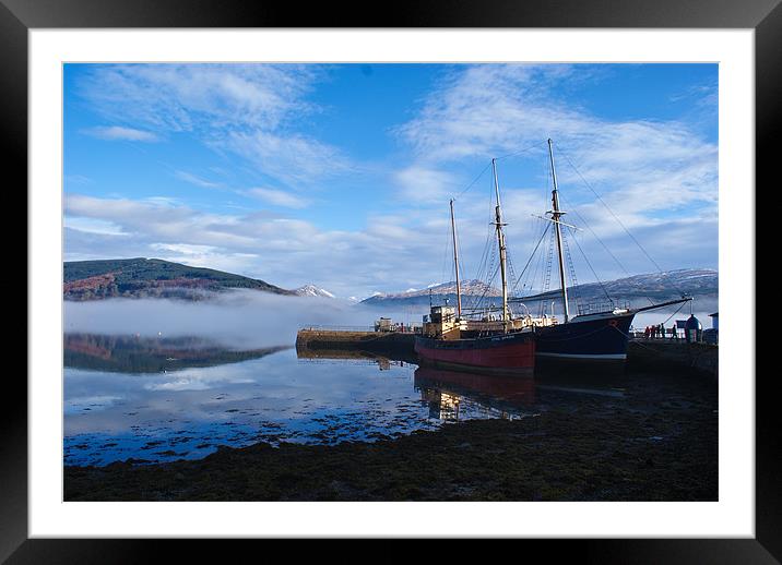 Fyne Boats At Berth Framed Mounted Print by James MacRae