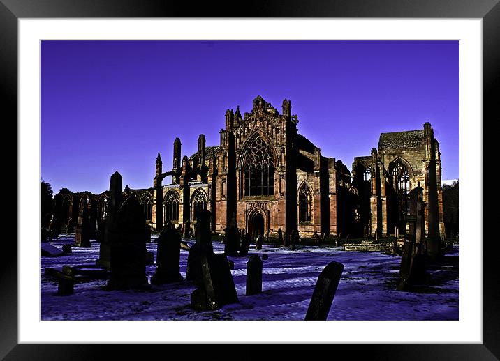 Melrose Abbey Framed Mounted Print by James MacRae