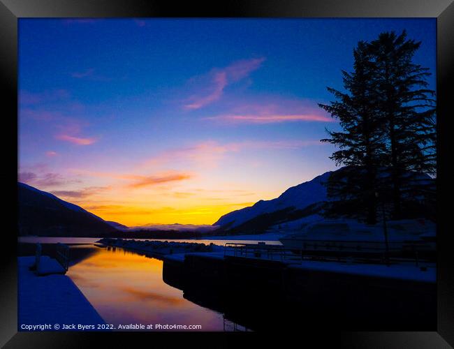 Winter sunset at Lggan Locks Framed Print by Jack Byers