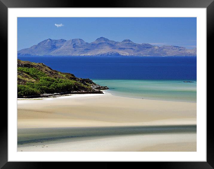 Rhum from the White sands of Morar. Framed Mounted Print by Jack Byers