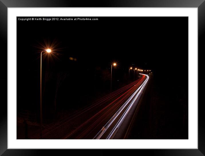 Light Trails Framed Mounted Print by Keith Briggs