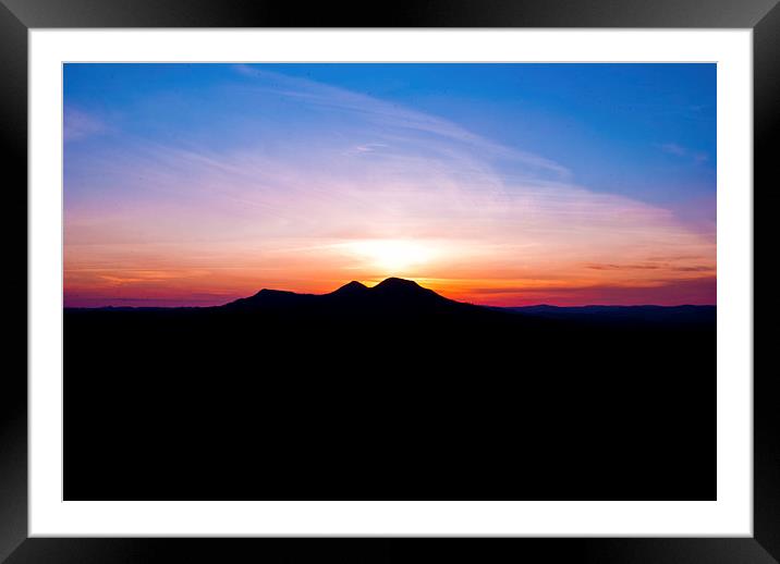 The Eildon Hills at sunset Framed Mounted Print by Keith Briggs