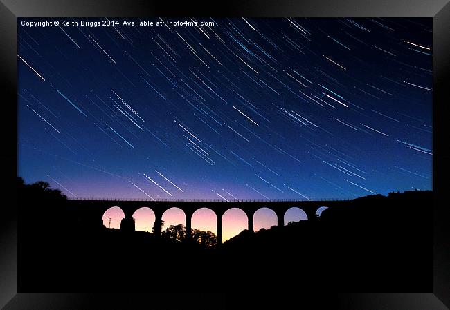  Leaderfoot Viaduct Star Trail Framed Print by Keith Briggs