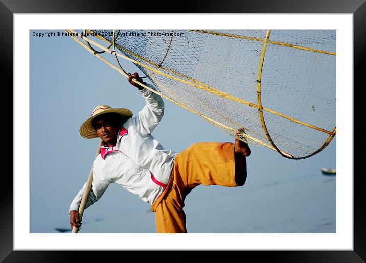  Burmese Fisherman Framed Mounted Print by helene duerden