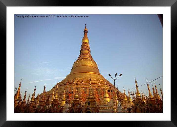  Golden Temple in Myanmar Framed Mounted Print by helene duerden