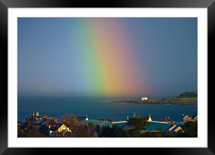 Rainbow at Sea, Larne, Co Antrim Framed Mounted Print by Paul Evans