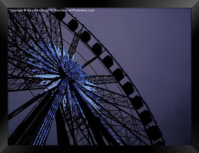 Blue Star Wheel Framed Print by Iona Semay