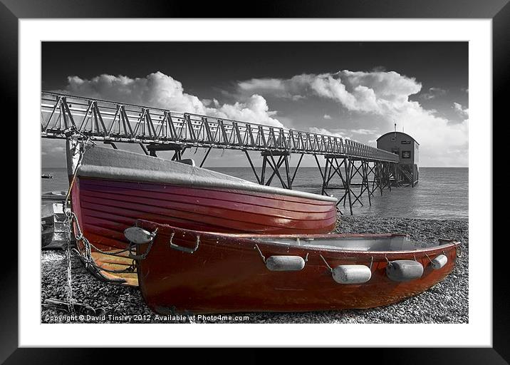 Red Boats Framed Mounted Print by David Tinsley