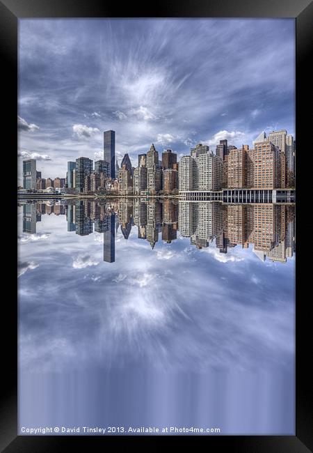 Manhattan Reflected Framed Print by David Tinsley