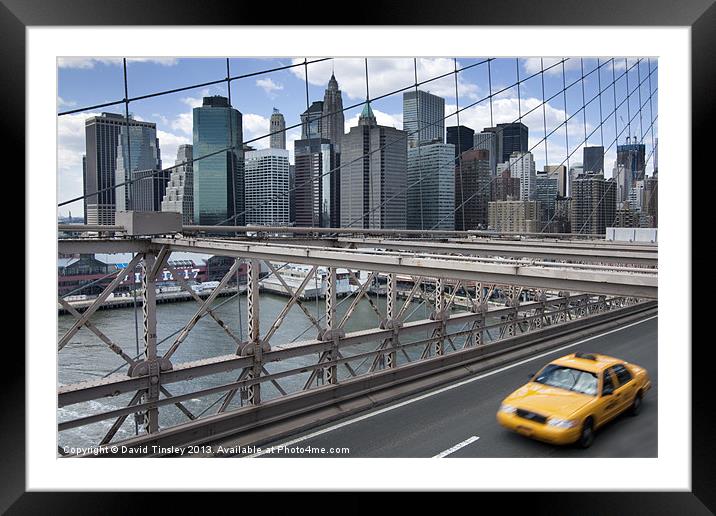 Brooklyn Bridge Framed Mounted Print by David Tinsley