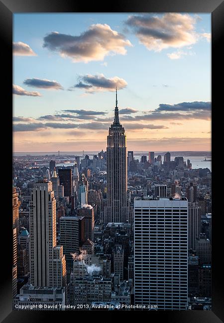 Empire State Sunset - I Framed Print by David Tinsley