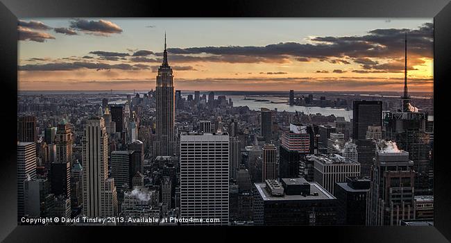 Empire State Sunset - II Framed Print by David Tinsley
