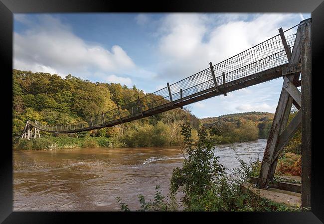 Biblins Suspension Bridge Framed Print by David Tinsley