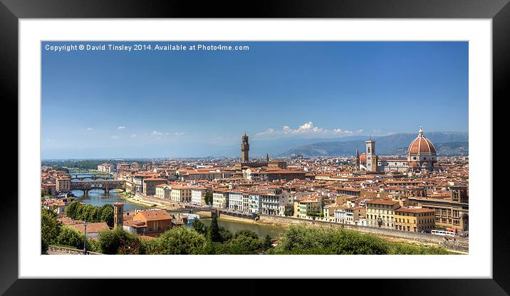  Florence Panorama Framed Mounted Print by David Tinsley