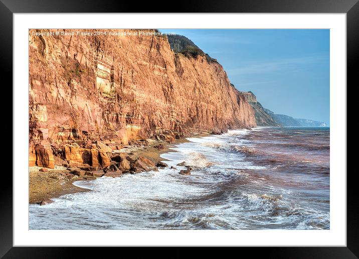  Sidmouth Cliffs Framed Mounted Print by David Tinsley