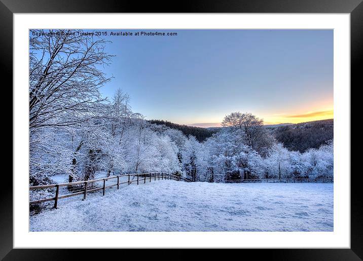  Snowy Sunrise Framed Mounted Print by David Tinsley