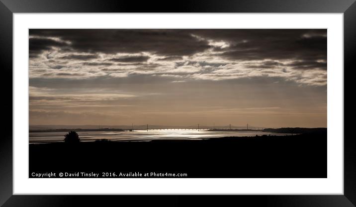 The Severn Bridges at Sunset Framed Mounted Print by David Tinsley