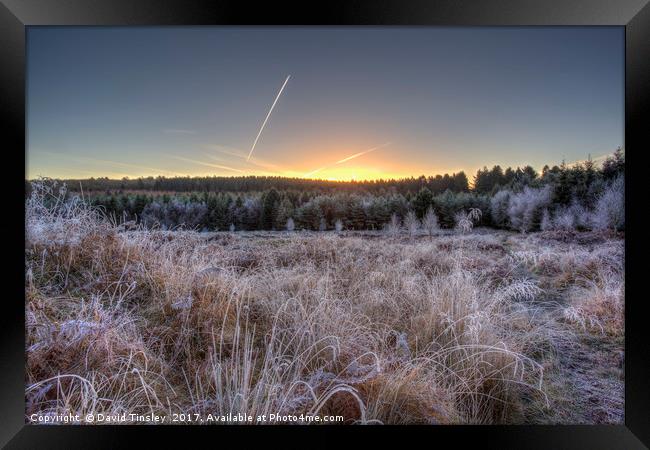 Mosley Green Sunrise Framed Print by David Tinsley