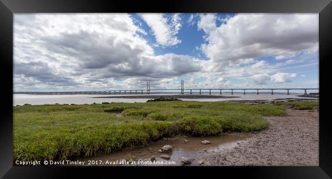 Second Severn Crossing Panorama Framed Print by David Tinsley