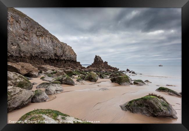 Barafundle Bay Framed Print by David Tinsley