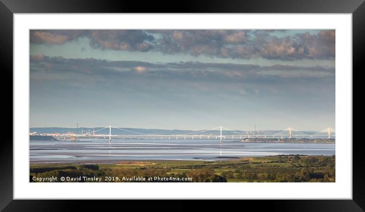 The Severn Bridge and Beyond Framed Mounted Print by David Tinsley