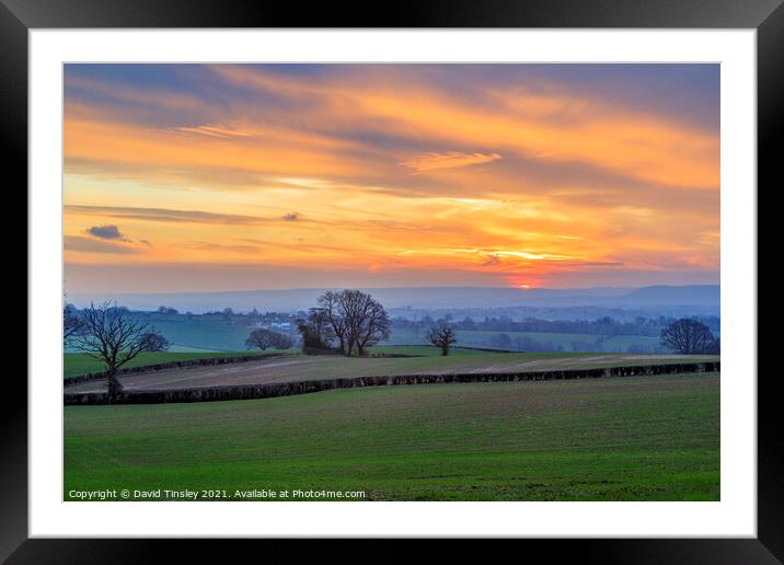 Winter Sunrise No 1 Framed Mounted Print by David Tinsley