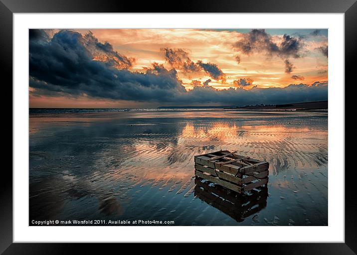 Sunset Normans Bay Framed Mounted Print by mark Worsfold