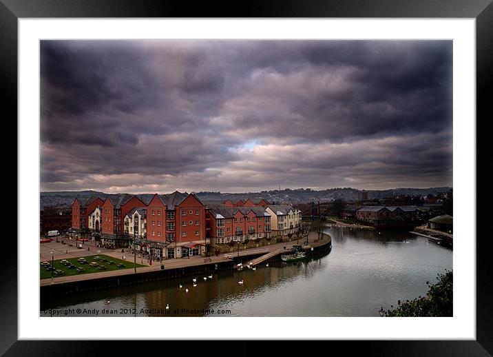 Clouds over the Exe Framed Mounted Print by Andy dean