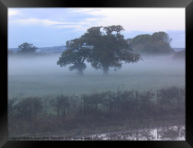 Early morning mist Framed Print by Andy dean