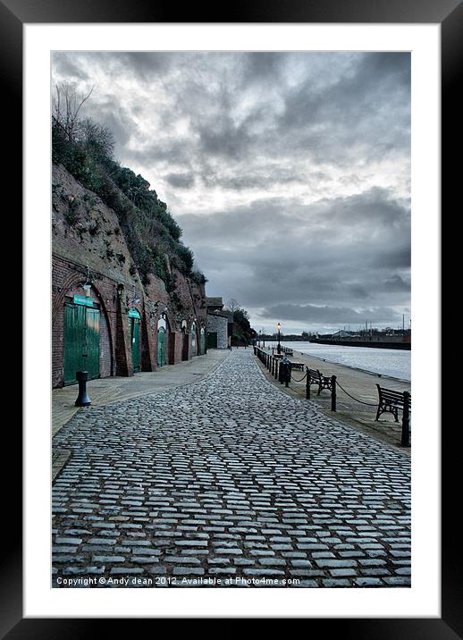 Along Exeter quay Framed Mounted Print by Andy dean