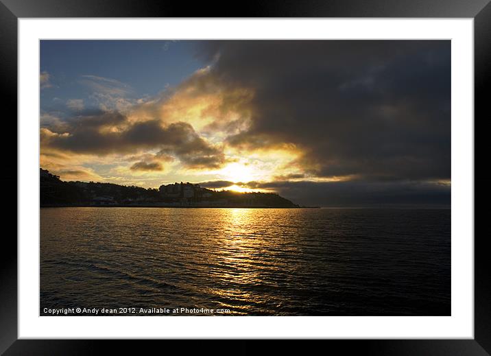 Torbay sunrise Framed Mounted Print by Andy dean