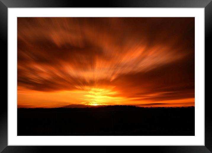 Under a fiery sky Framed Mounted Print by Andy dean