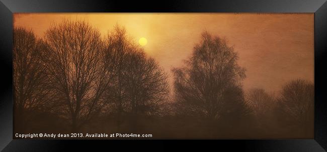 Misty sunrise Framed Print by Andy dean