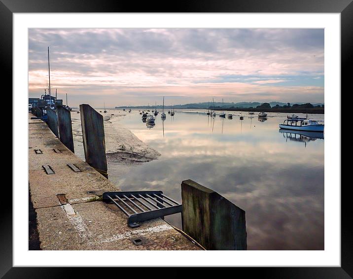Low tide at Topsham Framed Mounted Print by Andy dean
