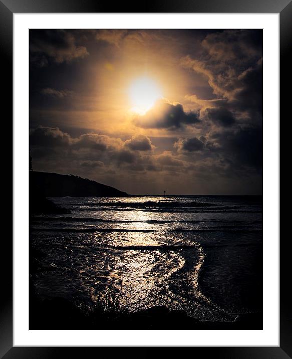 Golden light by the sea Framed Mounted Print by Andy dean