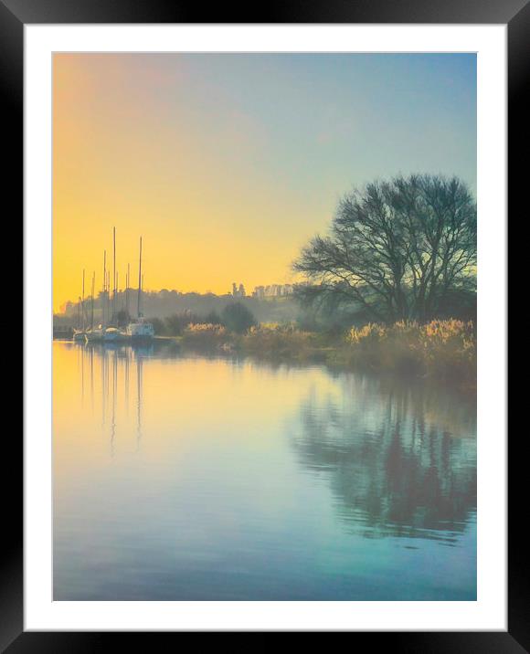 Mist at turf locks Framed Mounted Print by Andy dean