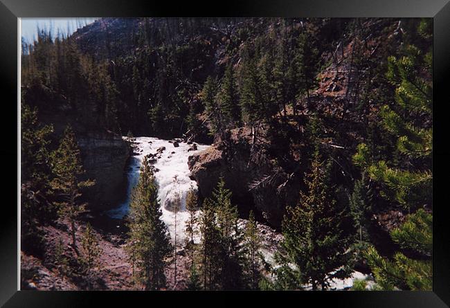 Wyoming Waterfalls Framed Print by Barbara Schafer