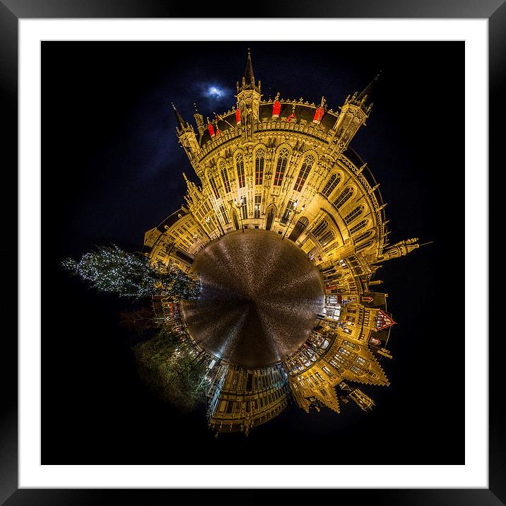 Bruges Pano Planet Framed Mounted Print by Malcolm Wood