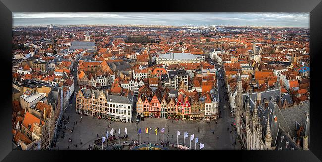 Ariel View of Bruges Framed Print by Malcolm Wood